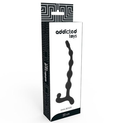 Sfera anale nera di 22 cm della marca ADDICTED TOYS, con superficie liscia e design realistico per uso intimo.