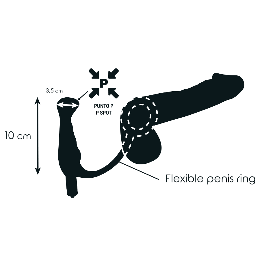 Vibratore prostatico nero ADDICTED TOYS Tico da 10 cm, design ergonomico e discreto, ideale per stimolazione prostatica.