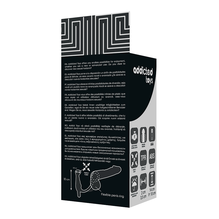 Vibratore prostatico nero ADDICTED TOYS, lunghezza 10 cm, con design realistico e dettagli realistici, per uso personale.