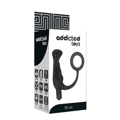 Vibratore prost Tico nero di 10 cm di ADDICTED TOYS, silicone morbido e realistico, ideale per stimolazione e piacere.