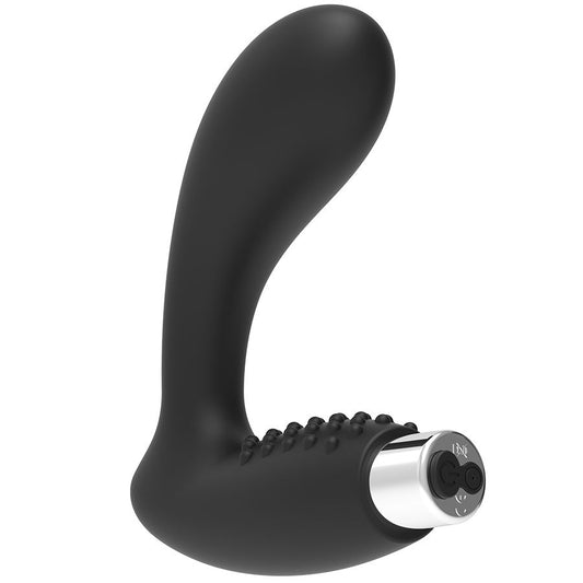 Vibratore prostatico ricaricabile ADDICTED TOYS Modello 5 nero, con design ergonomico e superficie liscia per stimolazione.