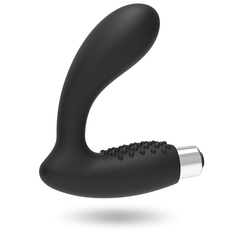 Vibratore prostatico ricaricabile ADDICTED TOYS Modello 5 nero, con forma ergonomica e superficie liscia.