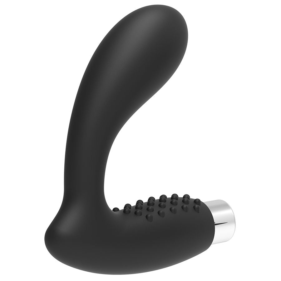 Vibratore prostatico ricaricabile ADDICTED TOYS Modello 5 nero, con design ergonomico per stimolazione prostatica.