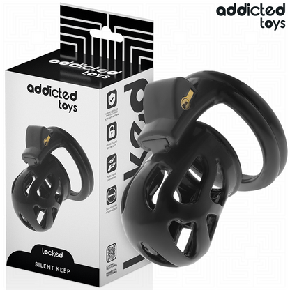 Gabbia per pene silenziosa ADDICTED TOYS LOCKED, misura 7,5 cm, in materiali durevoli, visibile in questa immagine.