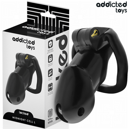 Gabbia per pene ADDICTED TOYS LOCKED Mindnight Cell, taglia L, struttura in metallo per blocco e restrizione pene.
