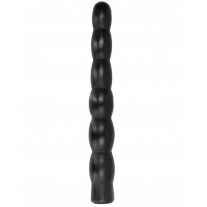 Dildo anale nero ALL BLACK da 32 cm con superficie liscia e dettagli realistici, ideale per giochi intimi e stimolazione.