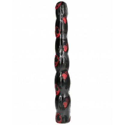 Dildo anale nero di 32 cm del marchio ALL BLACK, superficie liscia e dettagli realistici, visibile in questa immagine.