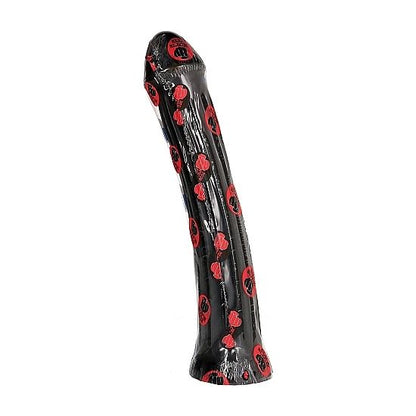 Dildo con plug nero ALL BLACK, lungo 31 cm, in silicone, visibile con dettagli lisci e curvi, ideale per stimolazione intensa.