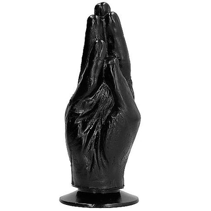 Dildo fisting nero ALL BLACK, lunghezza di 21 cm, con superficie liscia e realistica, ideale per uso erotico e stimolazione.