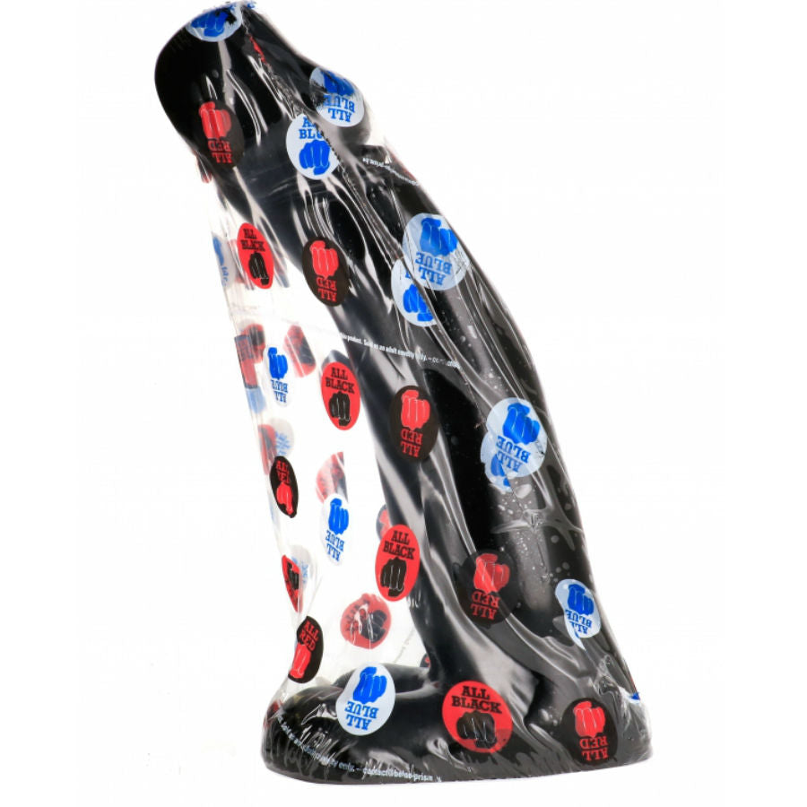 Dildo fisting nero realistico ALL BLACK, lunghezza di 29 cm, con dettagli realistici, ideale per uso erotico e stimolazione.