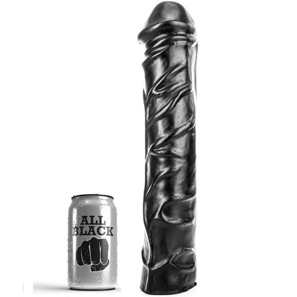 Dildo gigante ALL BLACK con pugno morbido, lunghezza di 32 cm, in materiale realistico, dettagliato e morbido al tatto.