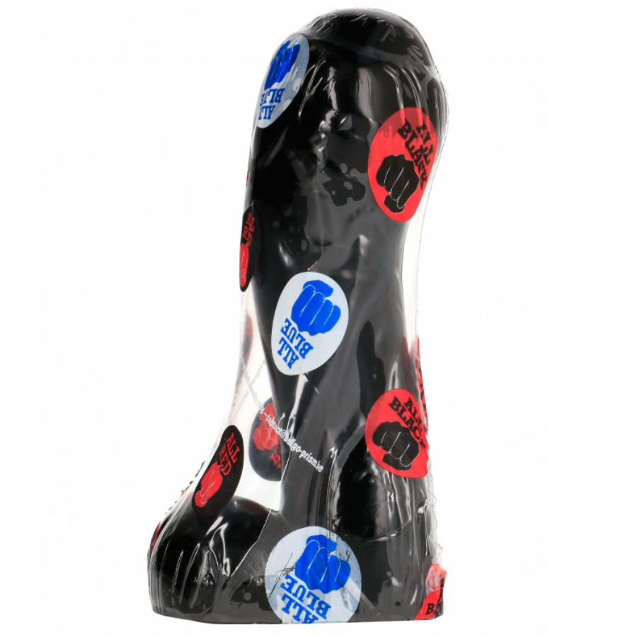 Dildo nero da 15 cm della marca All Black, superficie liscia e realistica, ideale per uso personale e stimolazione.