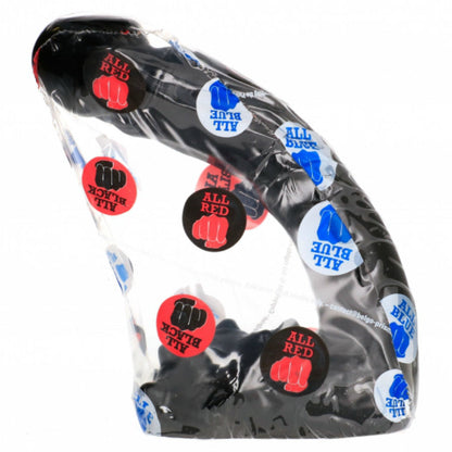 Dildo realistico nero da 19 cm del marchio ALL BLACK, superficie dettagliata e forma realistica per uso personale.
