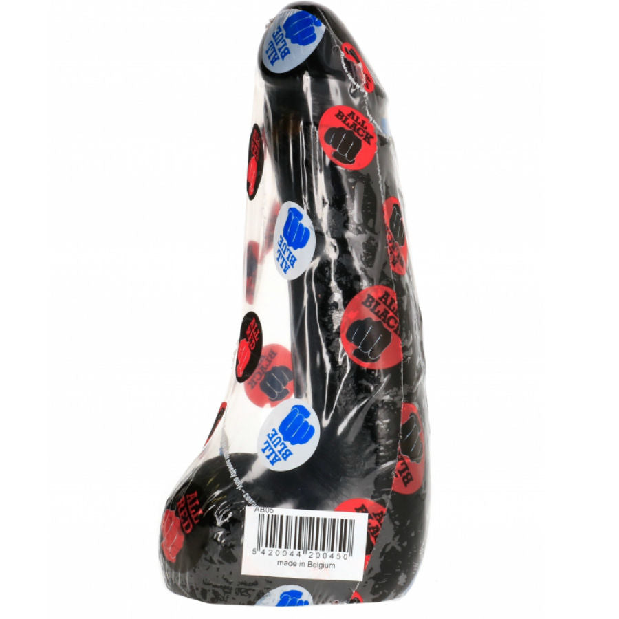 Dildo realistico nero morbido ALL BLACK da 20 cm, con forma dettagliata e texture realistica, per uso personale.