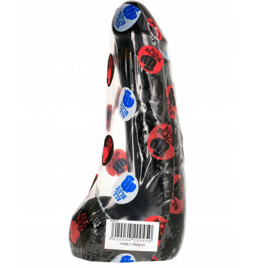 Dildo realistico nero morbido ALL BLACK da 20 cm, con forma dettagliata e texture realistica, per uso personale.