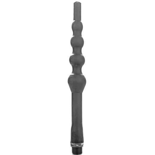 Dildo anale in silicone nero con perline, lunghezza di 27 cm, marchio ALL BLACK, visibile in immagine.