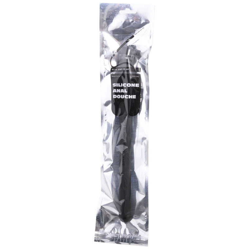 Dildo anale in silicone nero con perline, lunghezza di 27 cm, prodotto da ALL BLACK, con superficie liscia e dettagliabile.