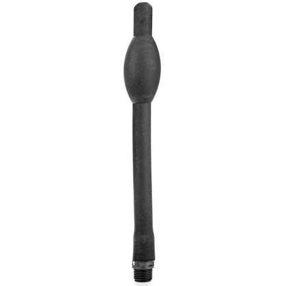 Doccione anale gonfiabile in silicone nero di 27 cm di marca ALL BLACK, immagine che mostra la superficie liscia e compatta.