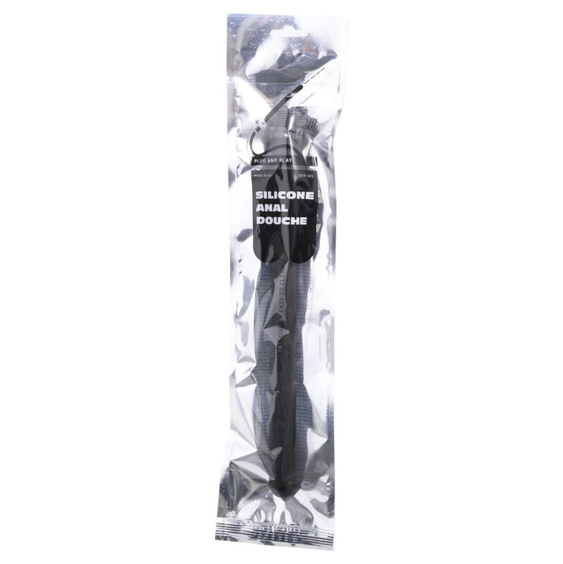 Doccione anale gonfiabile in silicone nero da 27 cm di marca ALL BLACK, visibile in immagine.