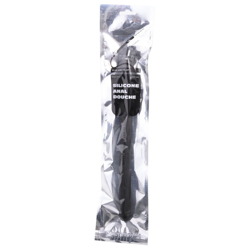 Dildo anale rigato in silicone nero di 27 cm del marchio ALL BLACK, superficie dettagliata e design realistico.