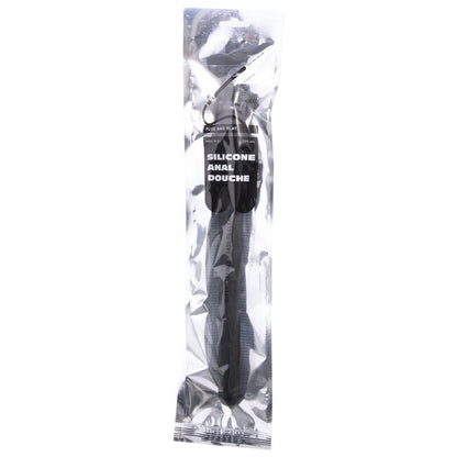 Dildo anale rigato in silicone nero di 27 cm del marchio ALL BLACK, superficie dettagliata e design realistico.