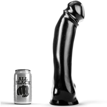 DONG nero lungo 33 cm del marchio ALL BLACK, superficie liscia e realistica, visibile in primo piano nell'immagine.