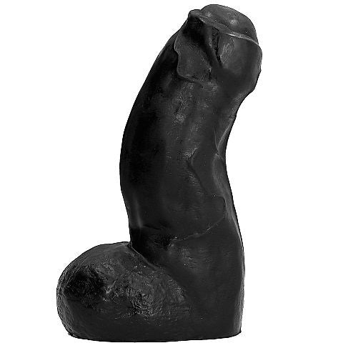 Dong nero realistico da 17 cm di ALL BLACK, dettagli realistici e superficie liscia, ideale per uso privato.