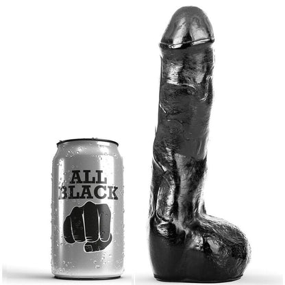 Penna anale realistico nero di 20 cm di marca ALL BLACK, dettaglio di superficie e forma naturale.