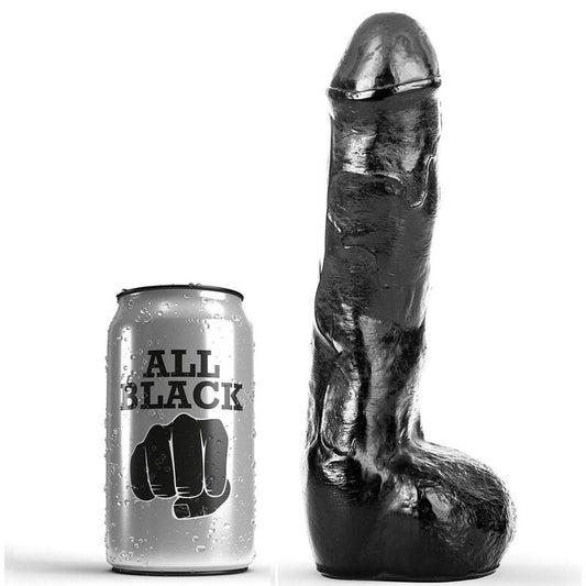 Penna anale realistico nero di 20 cm di marca ALL BLACK, dettaglio di superficie e forma naturale.