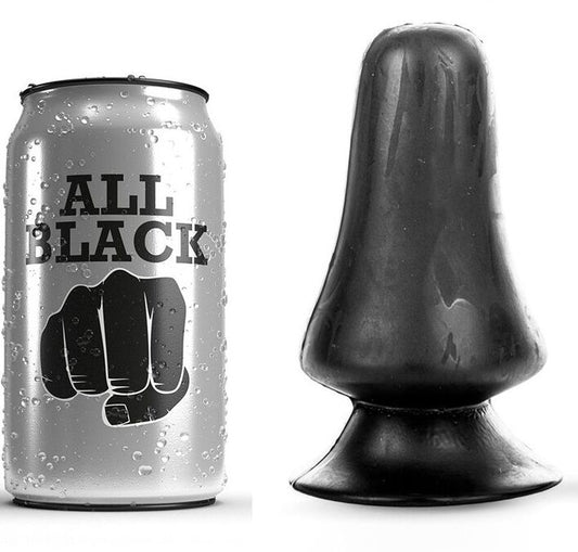 Plug anale nero da 12 cm di All Black, forma liscia e ergonomica, ideale per piacere e comfort.