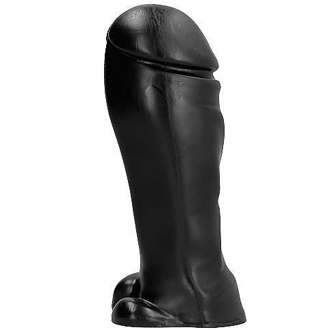 Punta larga Dong 22 cm di ALL BLACK, attrezzo per massaggi e cura del corpo, in posizione orizzontale su sfondo neutro.