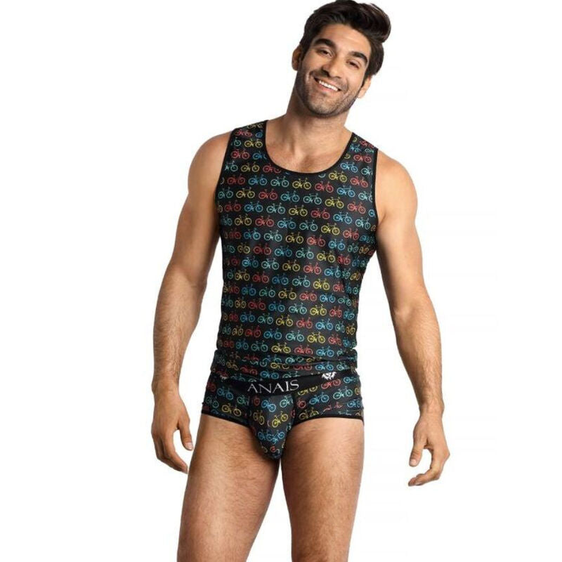 Maglietta uomo Benito Top S di ANAIS MEN ACCESORIES, vista frontale con dettagli in tessuto e vestibilità aderente.