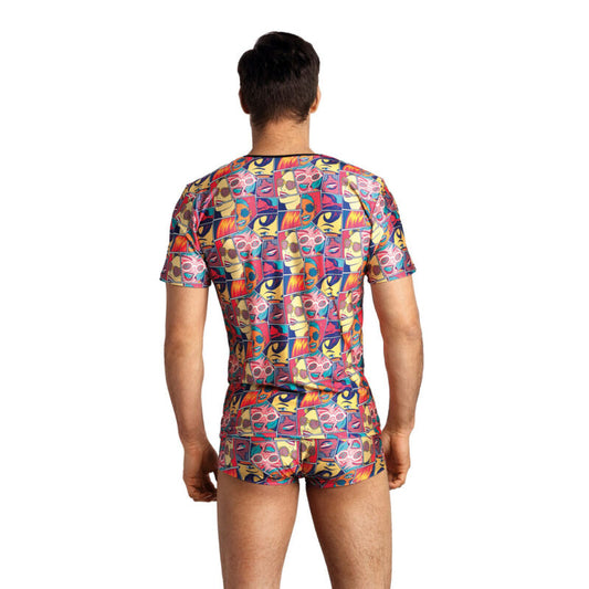 Maglietta t-shirt ANAIS MEN Comics in cotone con stampa grafica, taglia S, stile casual e moda streetwear.