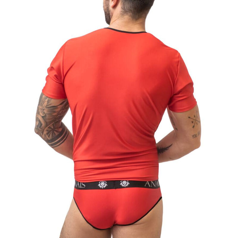 T-shirt ANAIS MEN SOUL di colore nero con stampa frontale, taglia S, tessuto morbido e comodo.