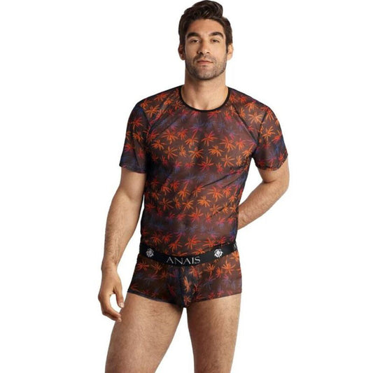 T-shirt ANAIS MEN CHILL S in cotone, colore nero, con logo stampato sul petto, morbido e comodo da indossare.