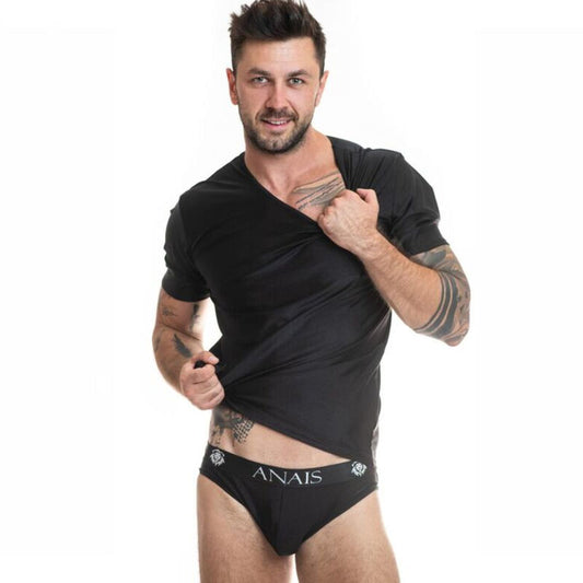 T-shirt ANAIS MEN in colore petrol, taglia S, con collo a giro e logo sul petto, tessuto morbido e comodo.