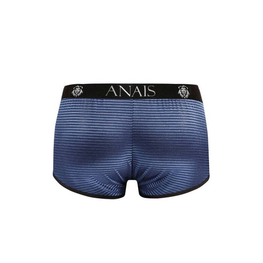 Boxer ANAIS MEN NAVAL M in morbido tessuto, mostra il design confortevole e dettagliato del capo in cotone blu navy.