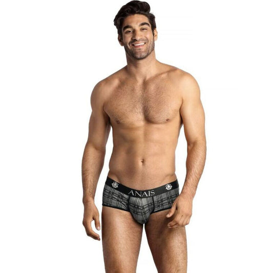 Slip interno ANAIS MEN Balance Brief S in cotone blu con dettagli elasticizzati e vita elasticizzata, per comfort quotidiano.