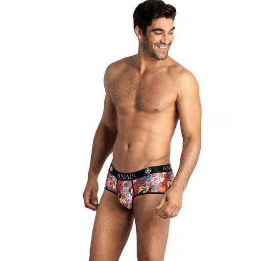 Slip maschile ANAIS MEN Comics Brief S, morbido tessuto in cotone blu con dettagli grafici e vita elasticizzata.