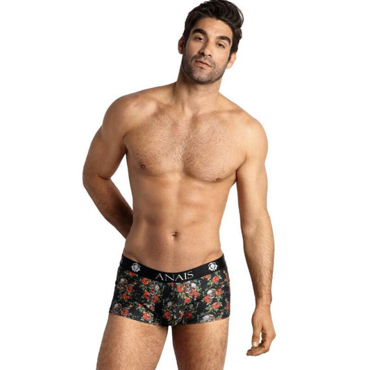 Boxer da uomo ANAIS MEN POWER BOXER S, tessuto elastico blu con cuciture nere, vestibilità comoda e stile sportivo.