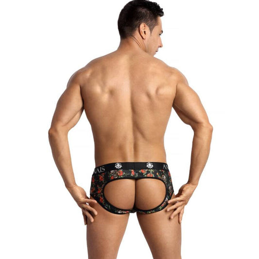 Slip bikini ANAIS MEN Power Jock Bikini S in nero, con tessuto elastico e dettagli di design sportivo.