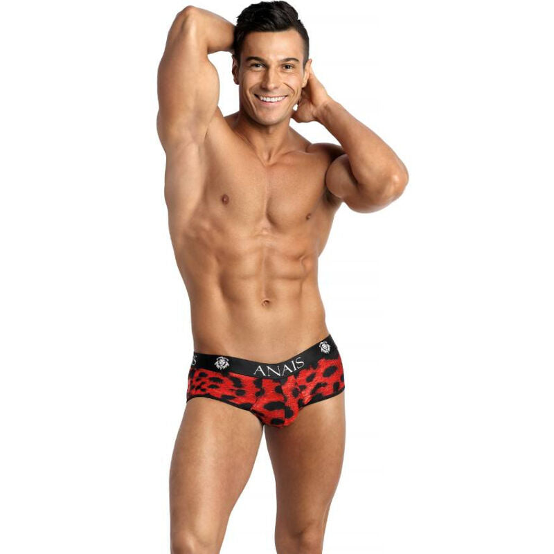 Slip bikini jockstrap ANAIS MEN Savage Jock Bikini S, in tessuto nero con dettagli elastici, visibile di fronte.