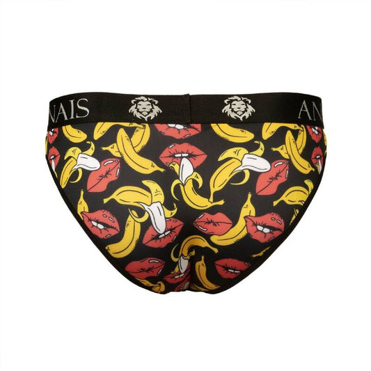 Slip modello Banana Slip S di ANAIS MEN, slip boxer in tessuto morbido con fantasia a banana, visibile in dettaglio.