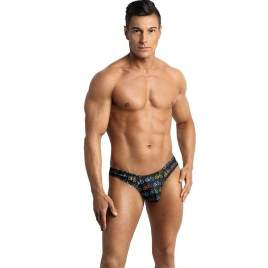 Slip e perizoma ANAIS MEN BENITO STRING S, in tessuto morbido nero, con dettagli minimalisti e comodo design aderente.