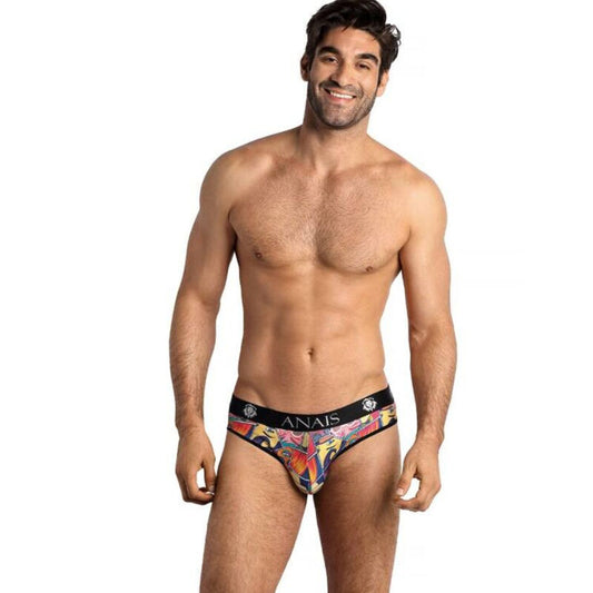 Slip uomo ANAIS MEN Comics in tessuto nero con stampa colorata, comodo e aderente, ideale per uso quotidiano.