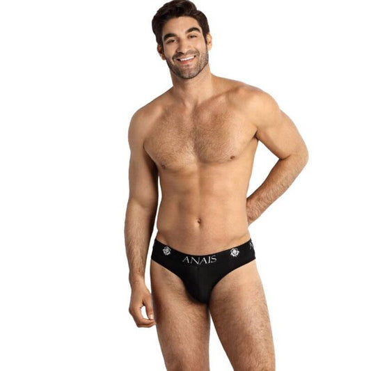 Slip modello Eros S di ANAIS MEN, sottovestito nero in tessuto morbido, con dettagli eleganti e vestibilità aderente.