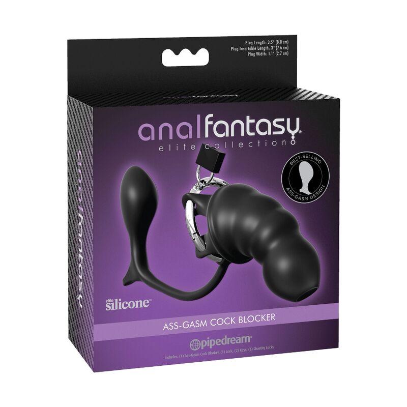 Anello di blocco per fallo della collezione ANAL FANTASY ELITE, in silicone nero, con design ergonomico per la stimolazione.