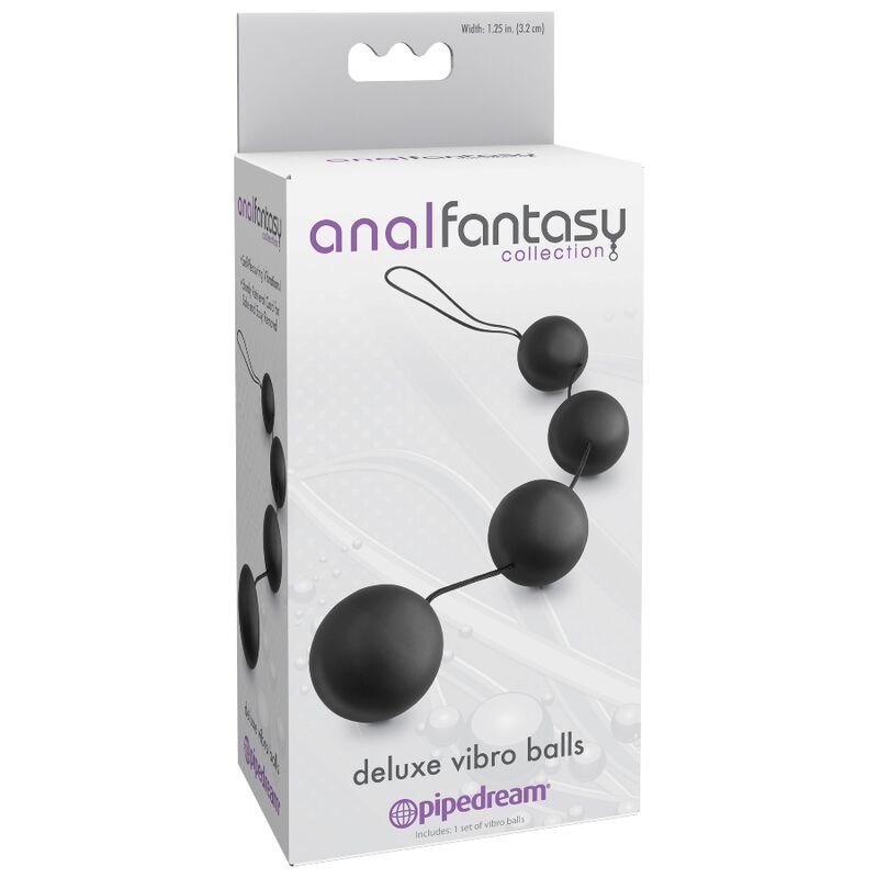 Sfere vibranti anal focalizzate della serie ANAL FANTASY, in silicone nero, per stimolazione anale e piacere.
