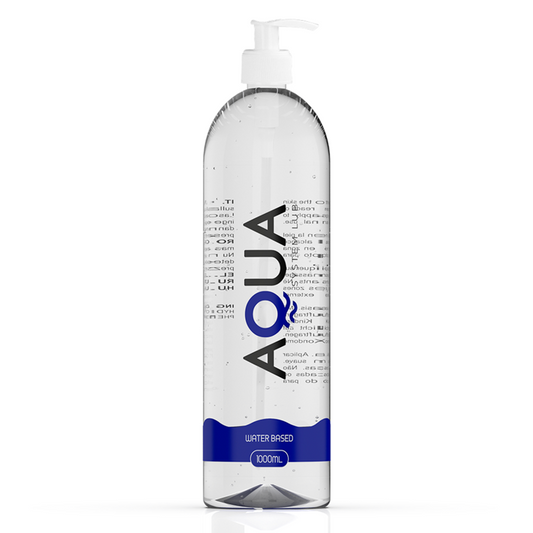 Lubrificante a base acqua AQUA QUALITY, flacone da 1000 ml, ideale per uso personale e intimo, trasparente e idratante.