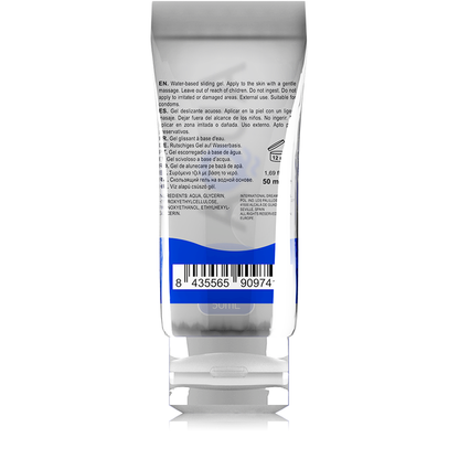 Lubrificante a base acqua AQUA QUALITY da 50 ml, fluido trasparente e setoso per uso personale e intimo.